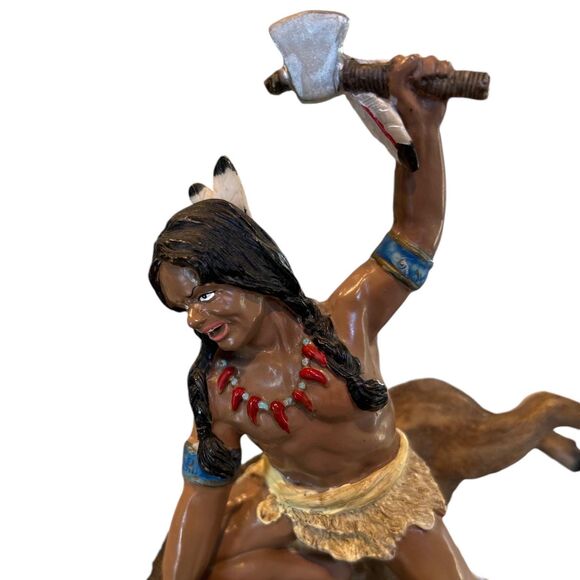 Native American Indian Buffalo Hunter Resin Figurine - Picture 2 of 7